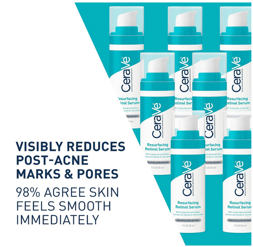 CeraVe Resurfacing Retinol Face Serum with Niacinamide, Pore Minimizer, 1oz